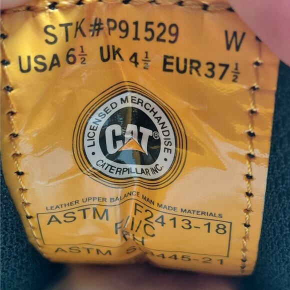 Caterpillar Womens Work Boots Size 6.5 Black Composite Toe Slip Resistant Safety - Picture 10 of 14